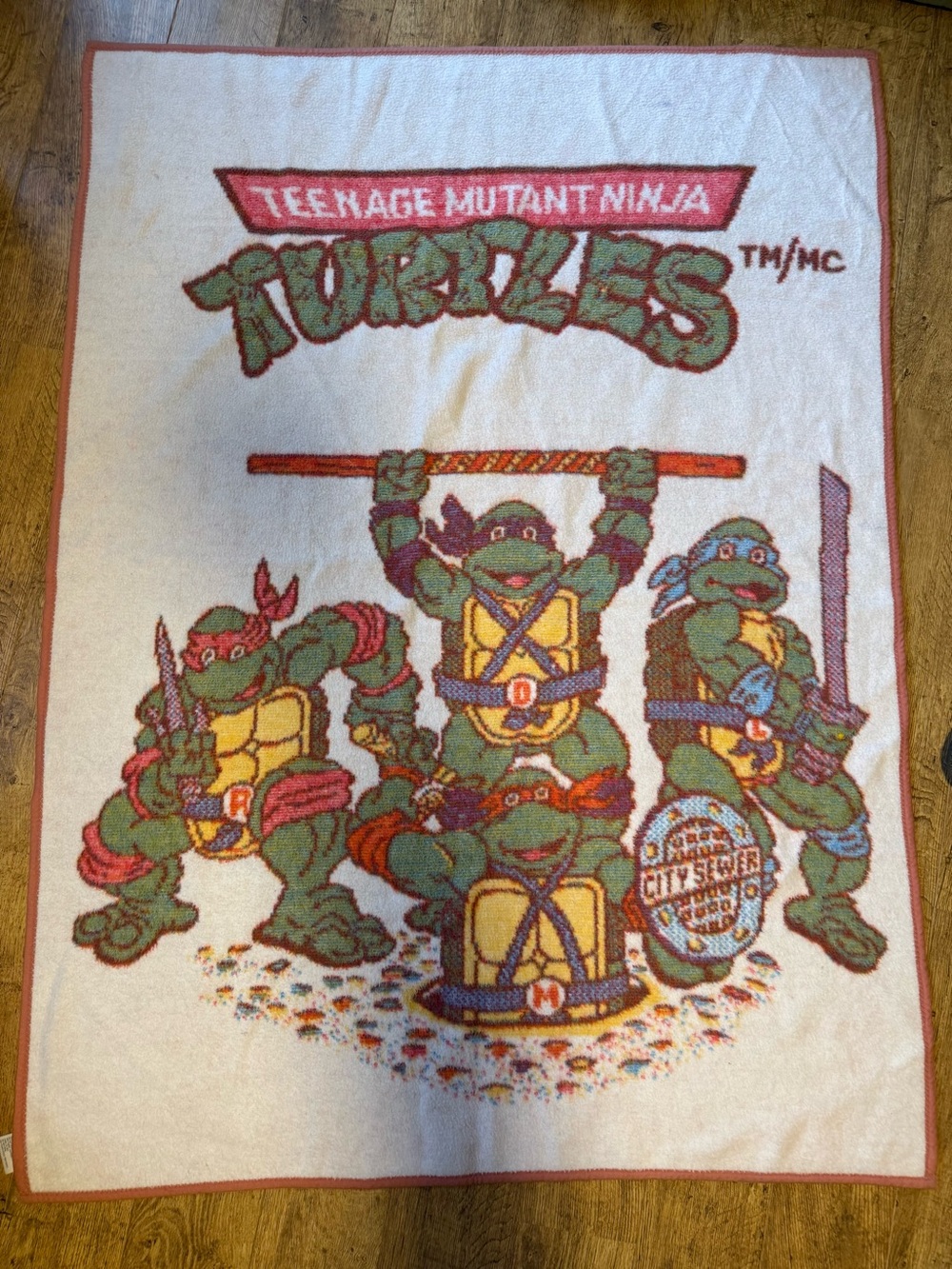 1990 vintage Teenage Mutant Ninja Turtles Comforter Blanket